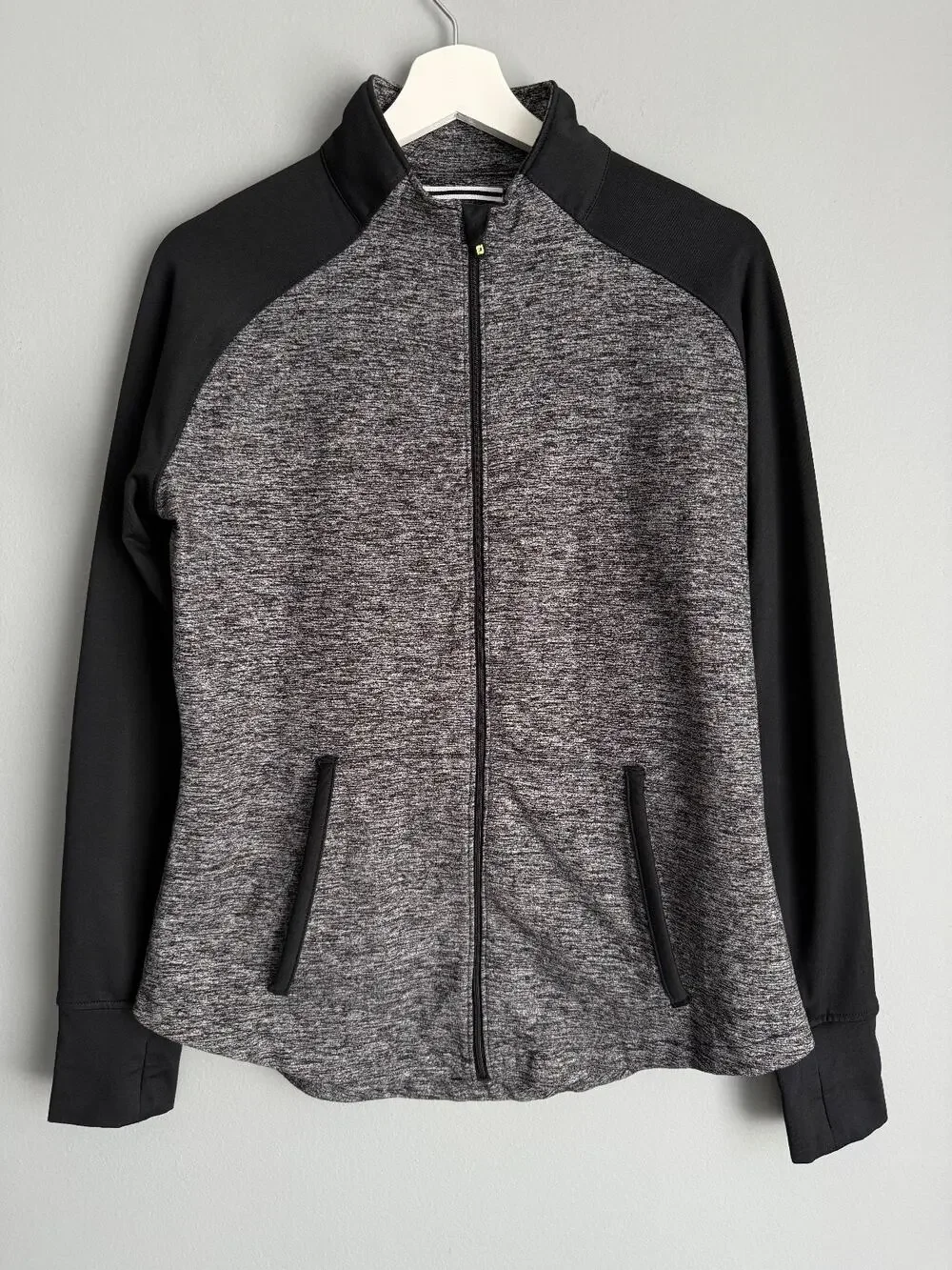 FootJoy Men's M Full Zip Golf Jacket Grey Black Athletic Performance Sporty
